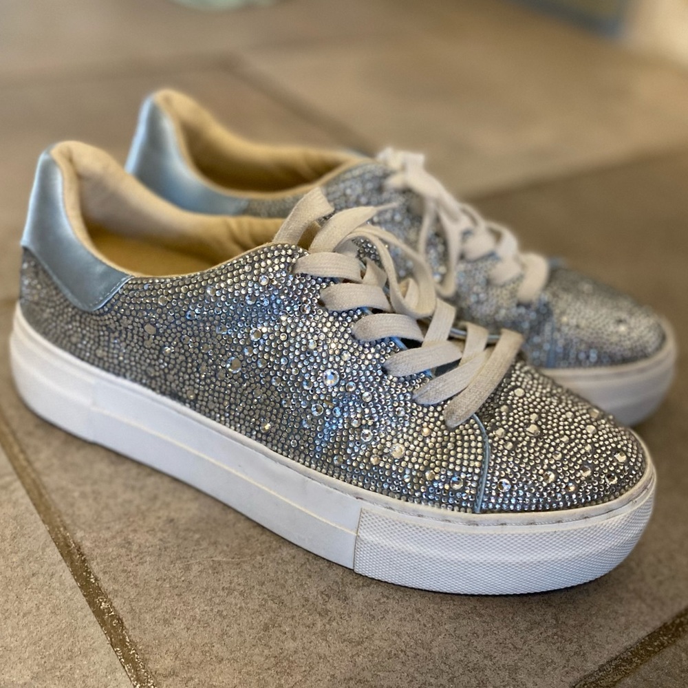 Betsey Johnson Sparkly Blue Sneakers